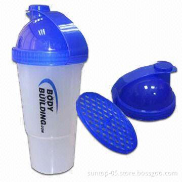 Shaker Bottles, Made of PP, Available in Various Colors